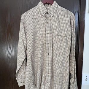 Viyella Checked Cotton/Merino Button Down Shirt - Medium